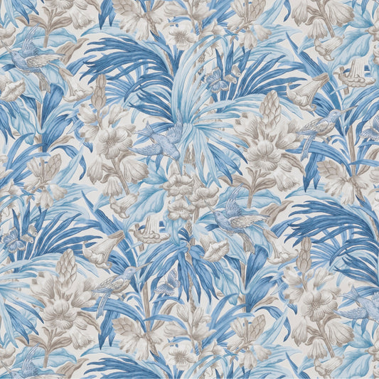 Trumpet Flowers Cotton - Blue
