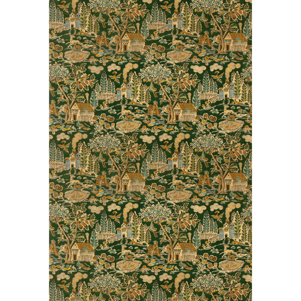 Home Park Velvet Fabric by G P & J Baker in Royal Green