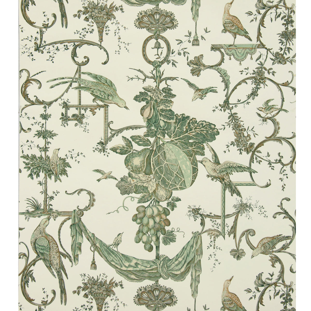 Kininvie Wallpaper by Brunschwig & Fils in Leaf on White