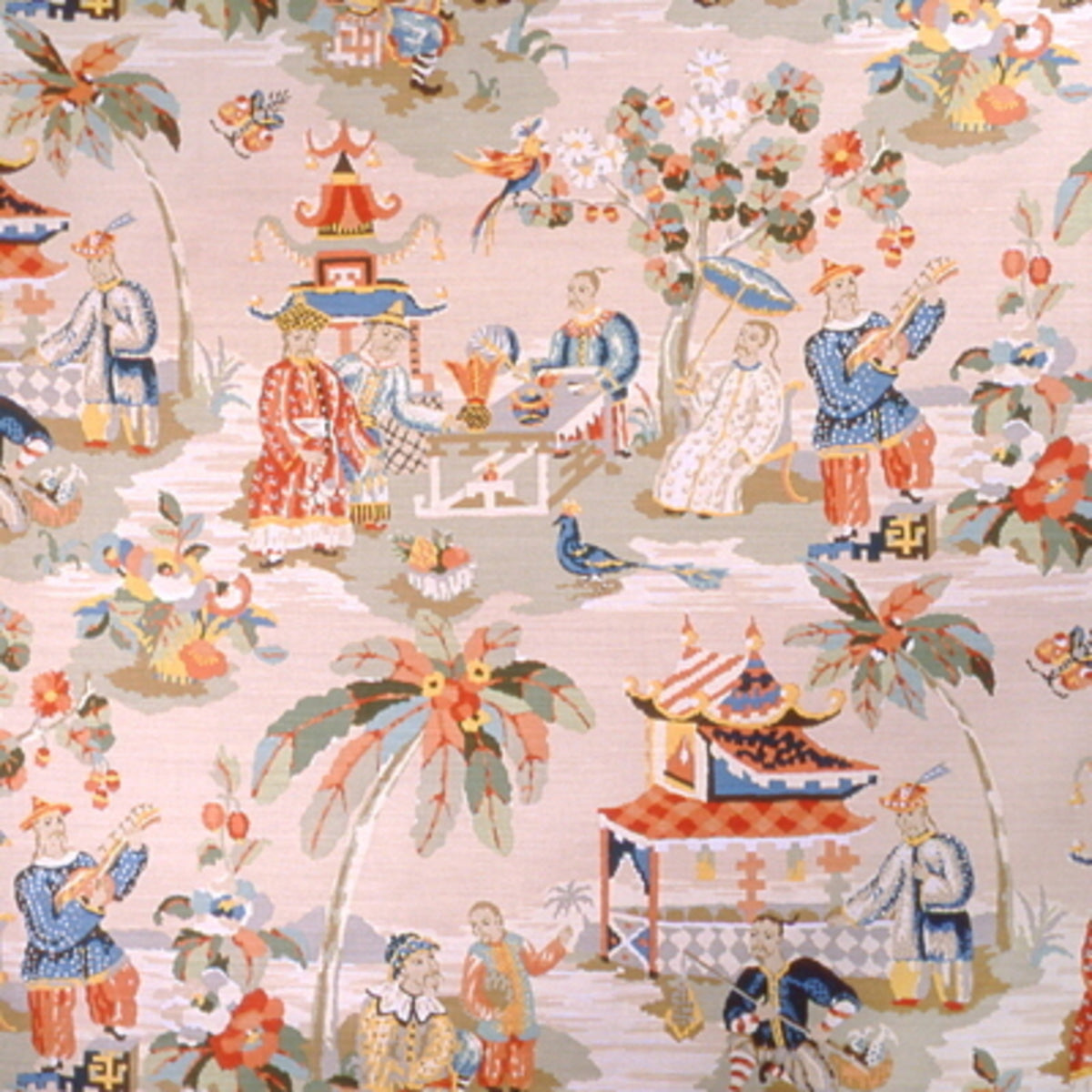 Xian Linen & Cotton Print Fabric by Brunschwig & Fils in Vanilla