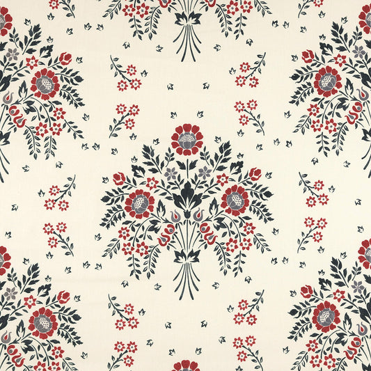 Bouquet Hongrois Fabric by Décors Barbares in Red & Ink