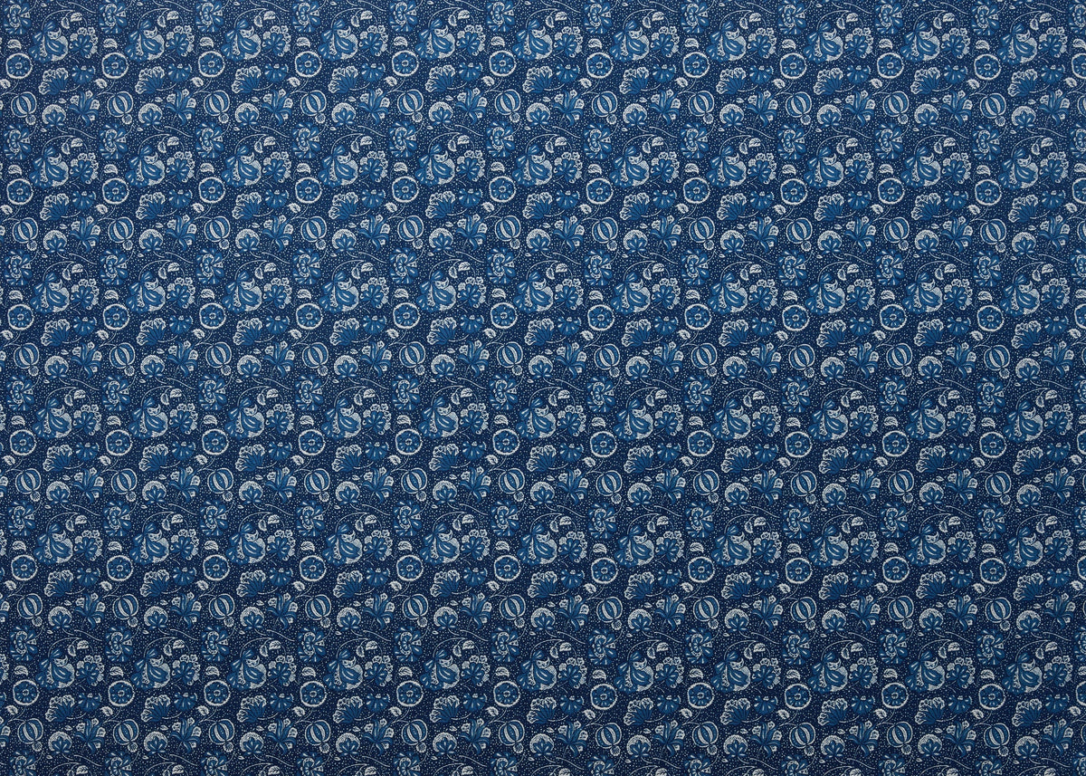 Ariadne Poppy Fabric by Carolina Irving in Indigo