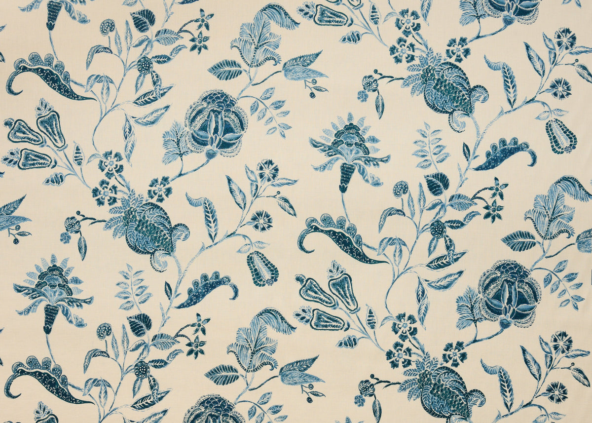 Calico Fabric by Carolina Irving in Blue