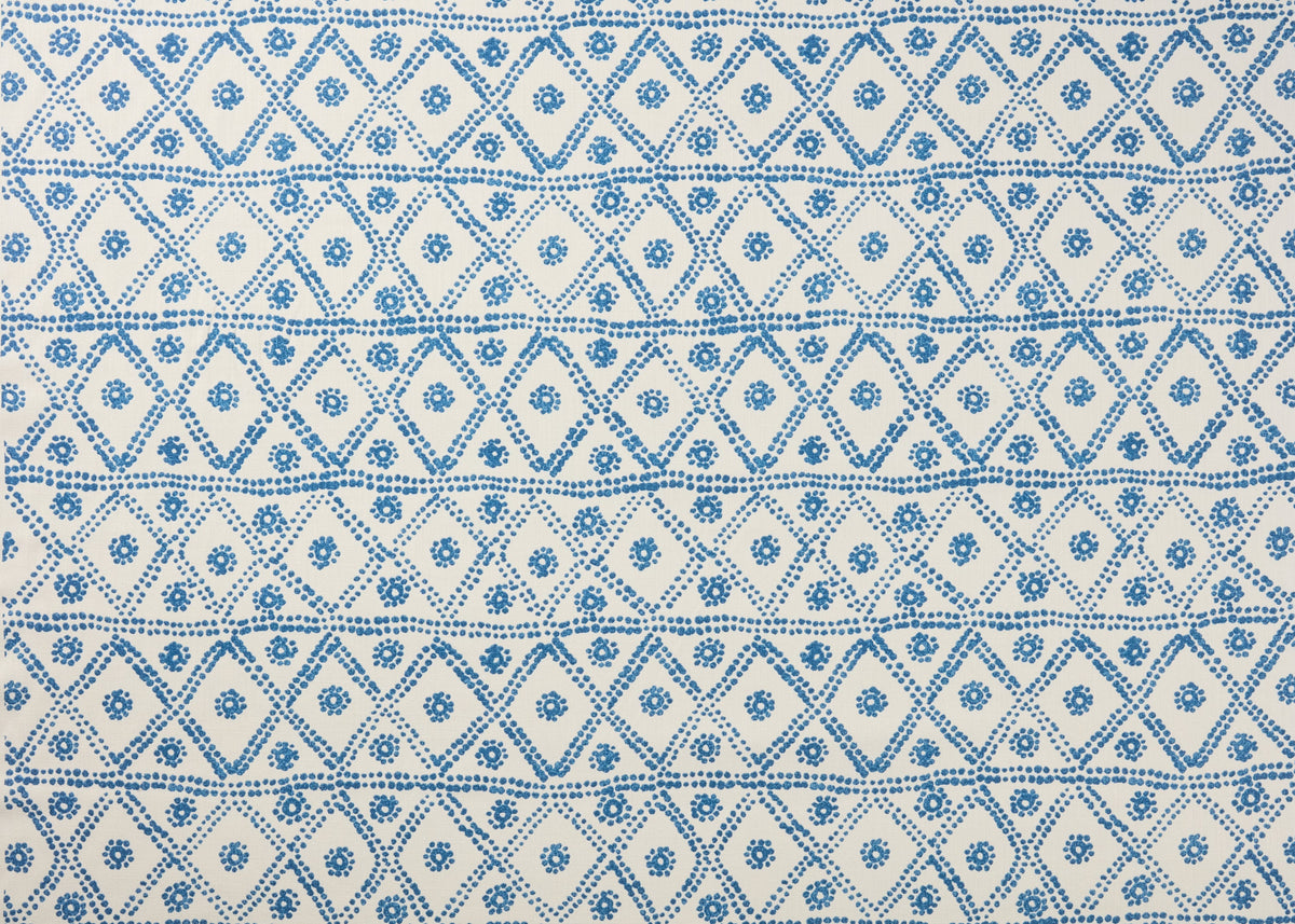 Zig Zag Reverse Fabric by Carolina Irving in Sapphire/Oyster