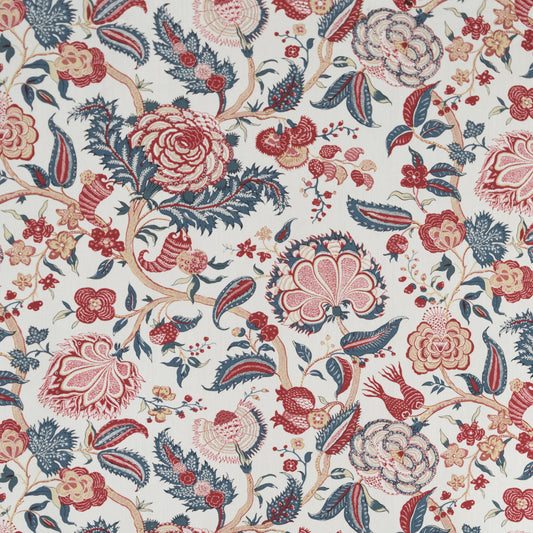Coromandel Fabric by Titley & Marr in Indigo and Cardinal