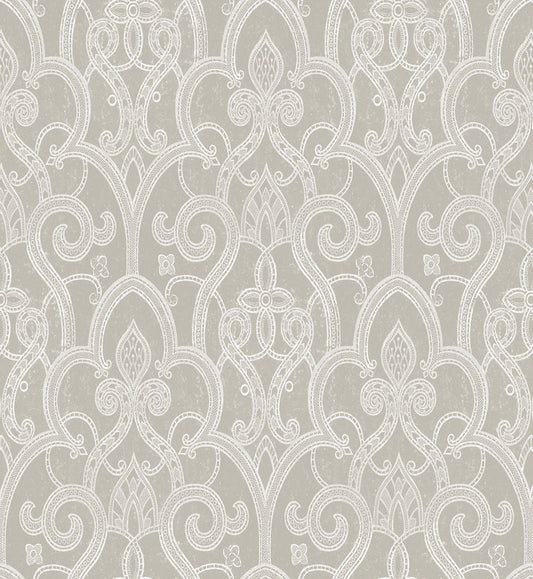 Tracery Wallpaper by Dufour in Gray
