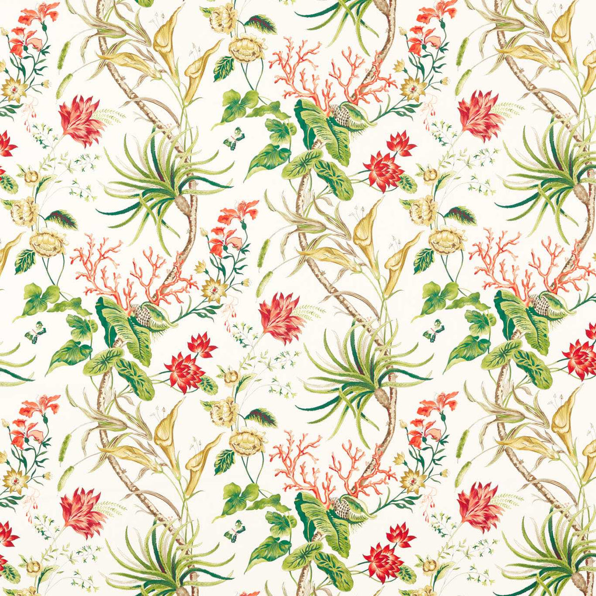 Mauritius Ivory/Multi fabric by Sanderson