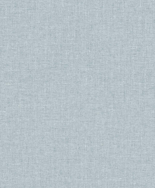 Seabrook White Heron Abington Faux Linen Wallpaper - Denim Wash
