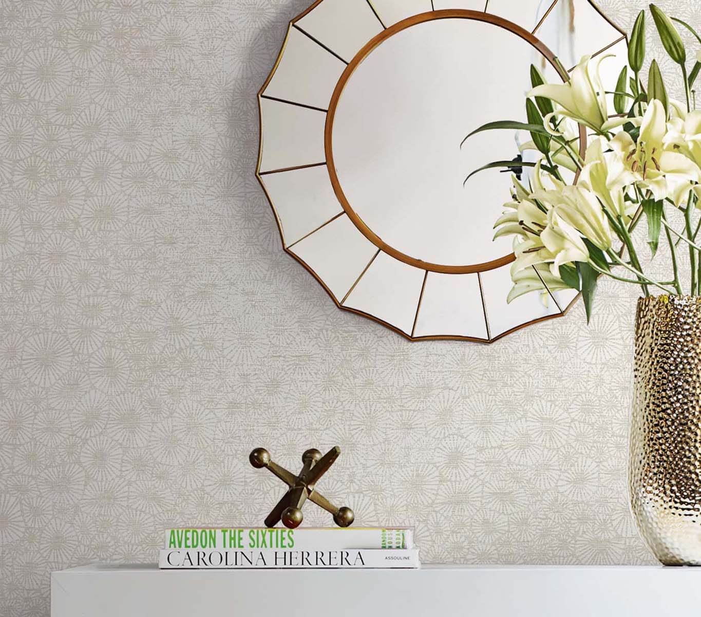 Seabrook White Heron Windham Shells Wallpaper - South Sea Pearl