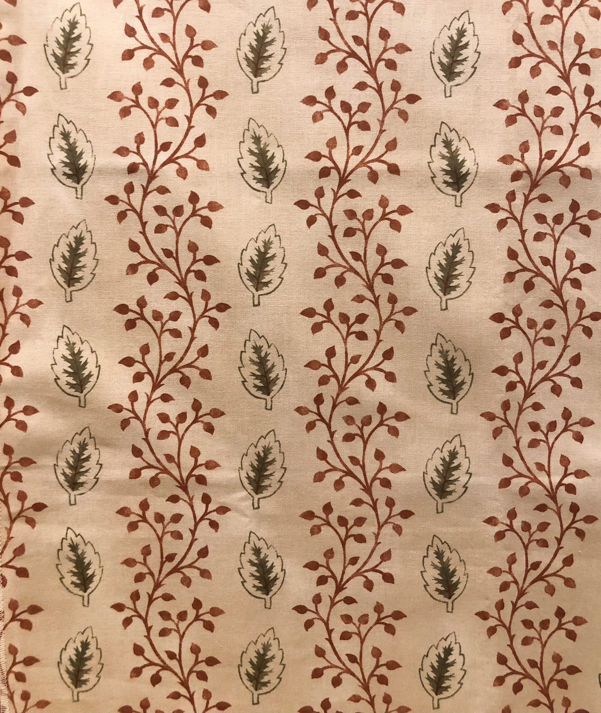 Faugeres Fabric by Fleurons d'Hélène in Rouille Olive
