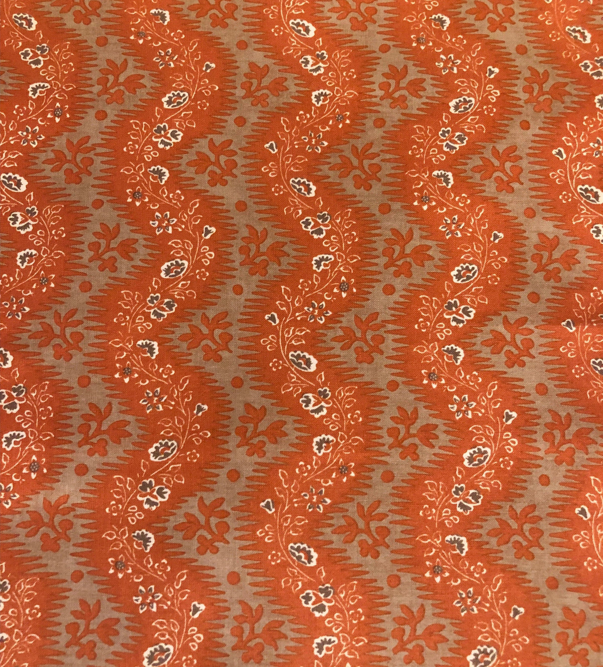 La Folie Fabric by Fleurons d'Hélène in Corail