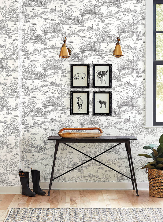 Pasture Toile Wallpaper