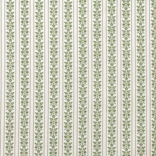 Folk Stripe Fabric by Alice Sergeant in Boxwood