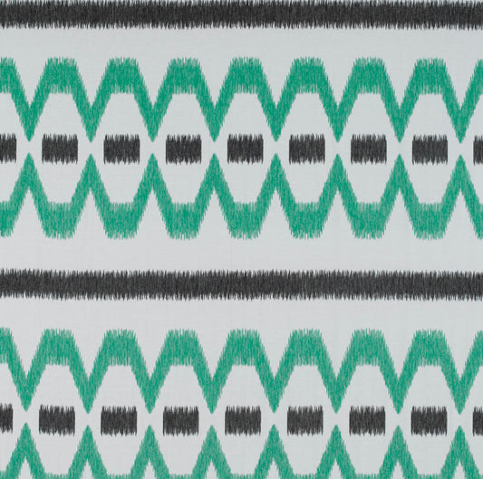 Lampedusa Fabric by Gaston y Daniela in Onyx/Verde Menta