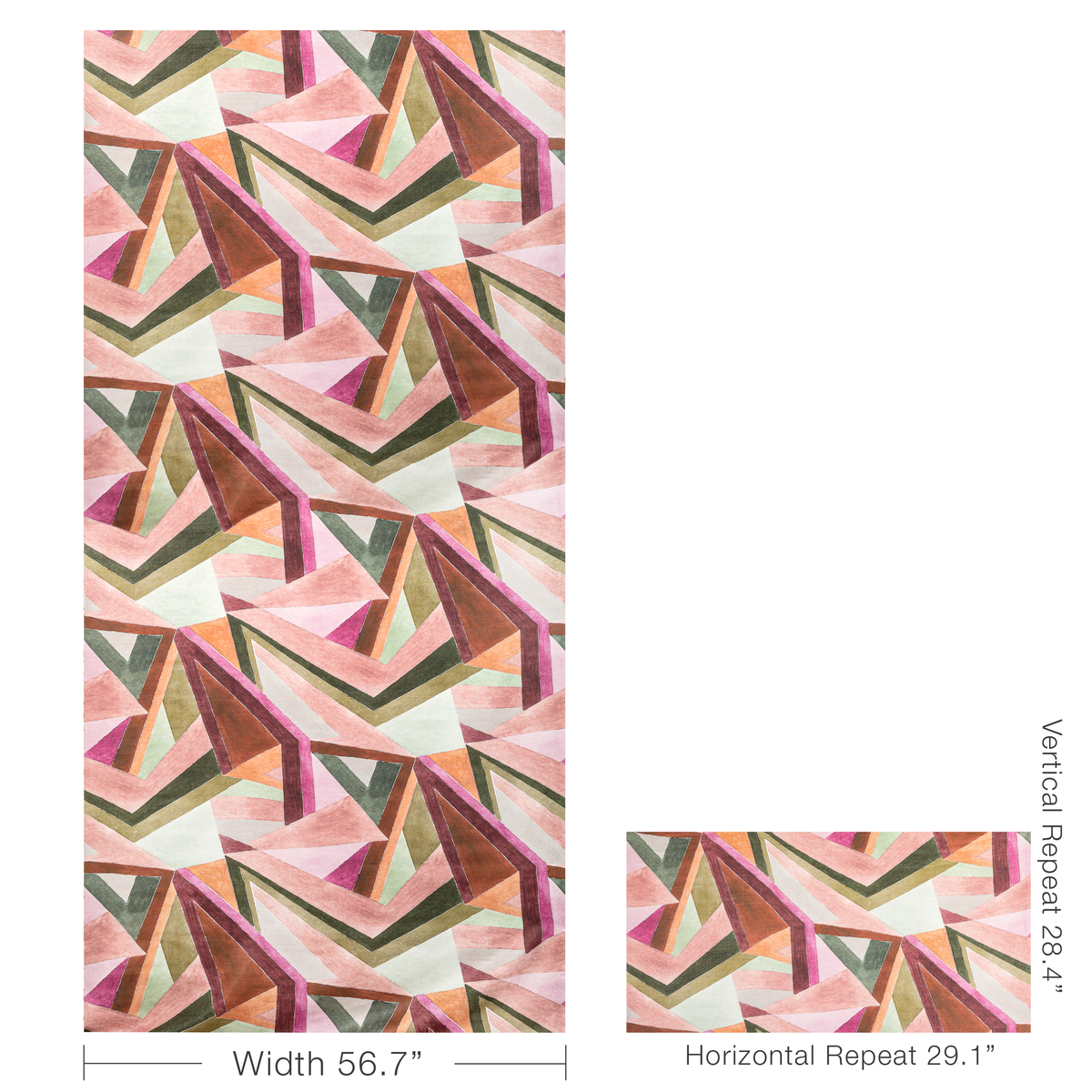 Roulade Print - Rose/Leaf