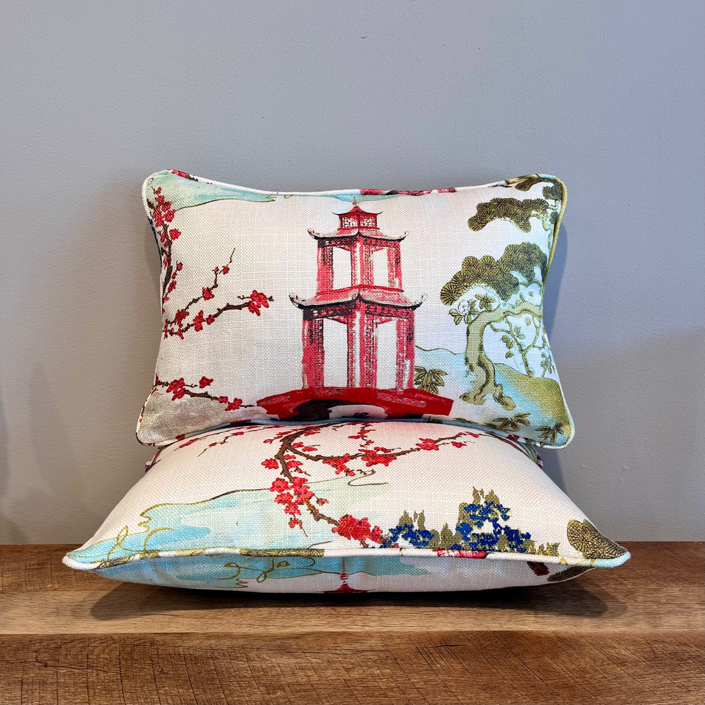 Pagoda Print Lumbar Pillow