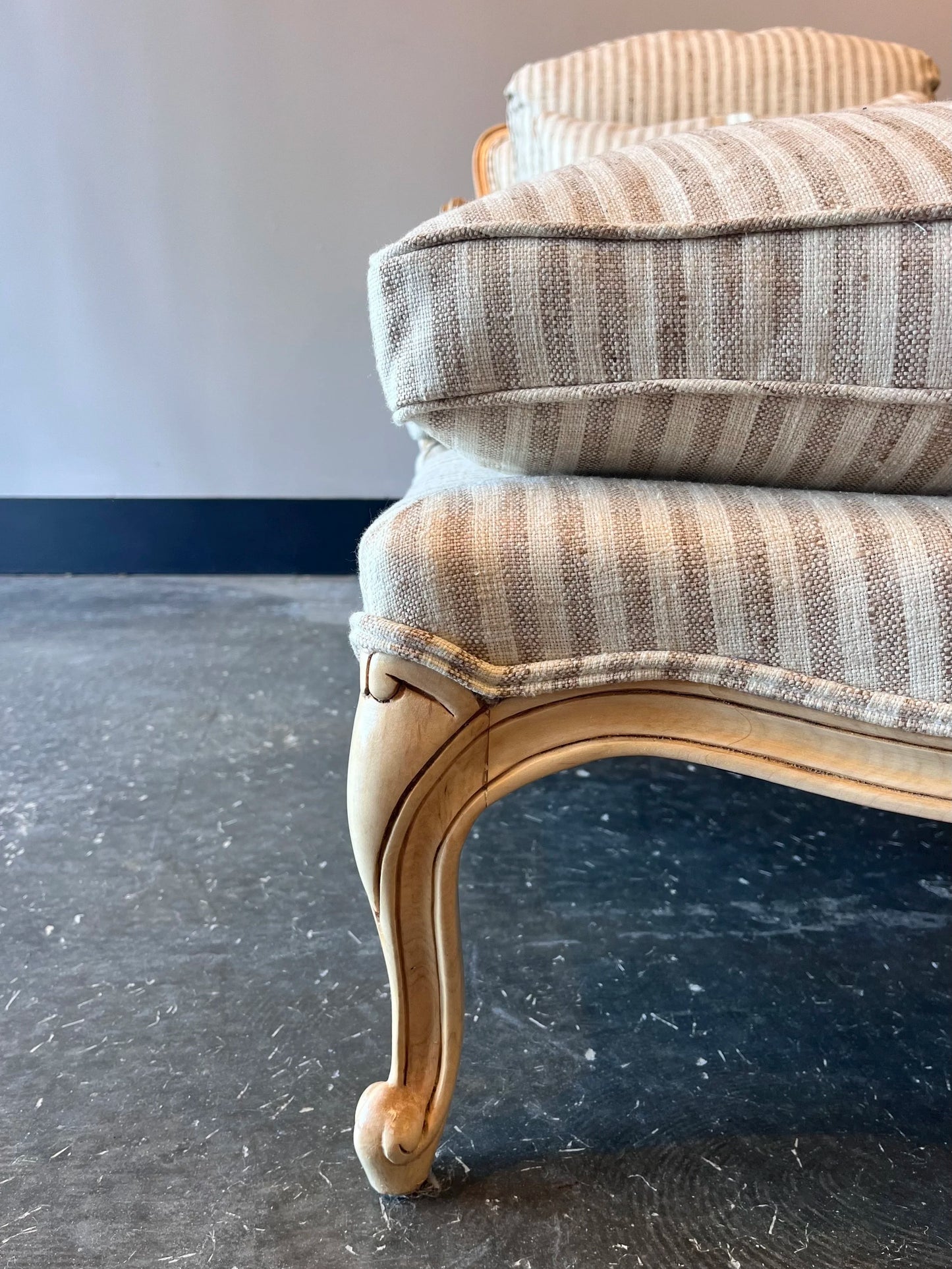 Striped Bergère Chair & Ottoman