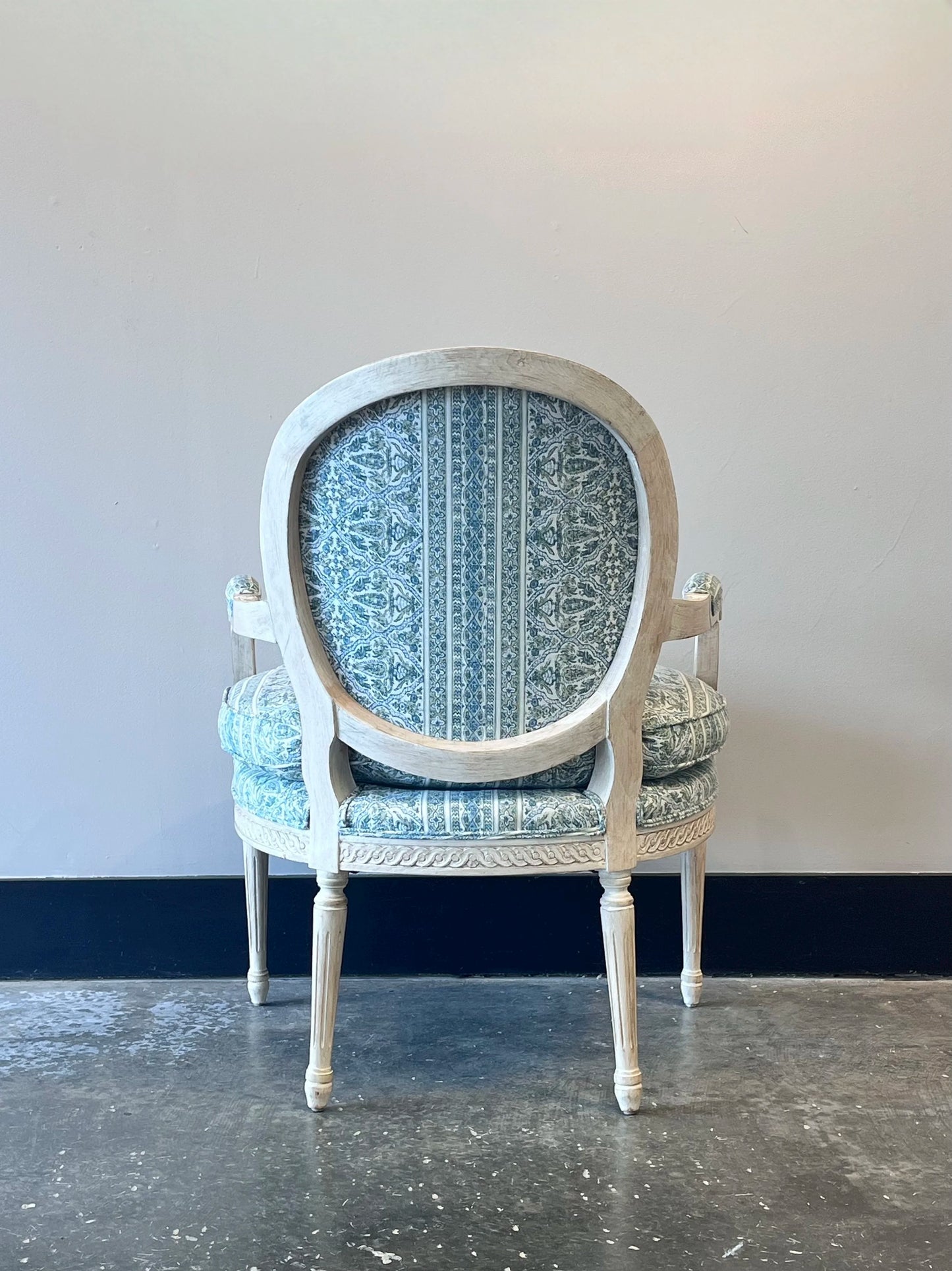 French Style Carved Fauteuil Armchair