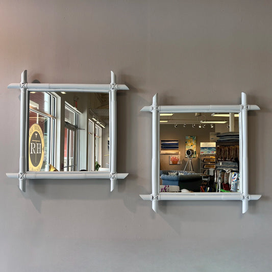 Vintage Blue Bamboo Style Mirror