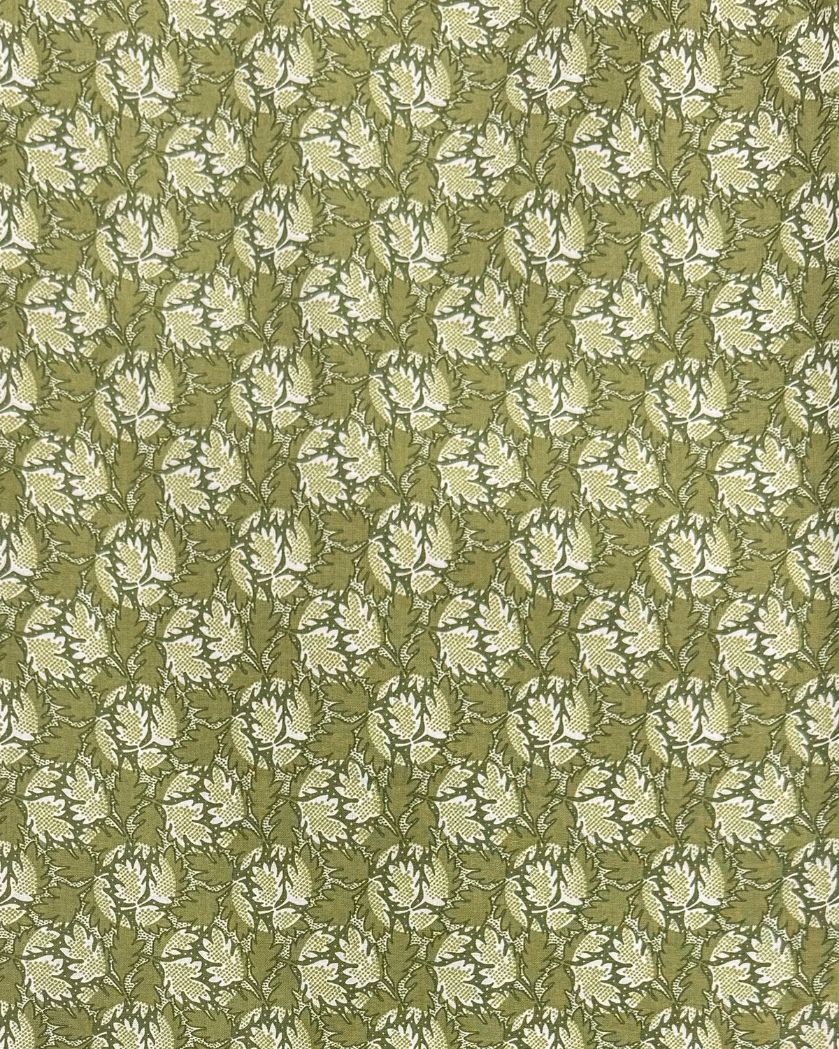 Feuilles Fabric by Fleurons d'Hélène in Chartreuse