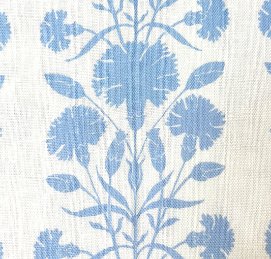 Isabella Fabric by Betsy Textiles in Blue on White