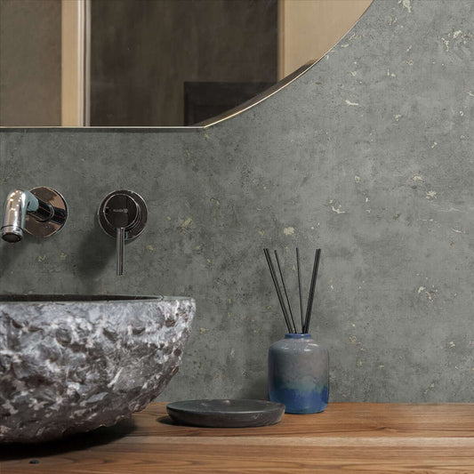 Seabrook Japandi Style Hana Wallpaper - Cliffside & Gold