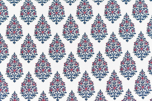 Kashmir Fabric by Titley & Marr in Indigo & Red