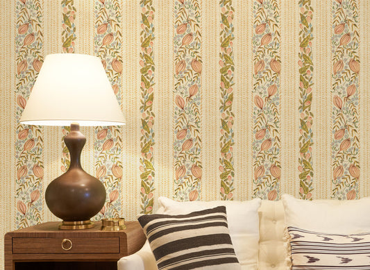 Lawrence Grasscloth Wallpaper by Ferrick Mason in Marigold