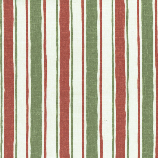 Lewes Stripe Fabric by Titley & Marr in Terracotta & Olive