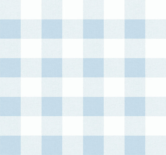 Seabrook Beach House Picnic Plaid Wallpaper - Blue Oasis