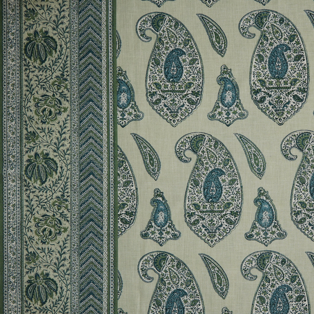 Huntington Paisley Fabric by Meredith Ellis in Jade