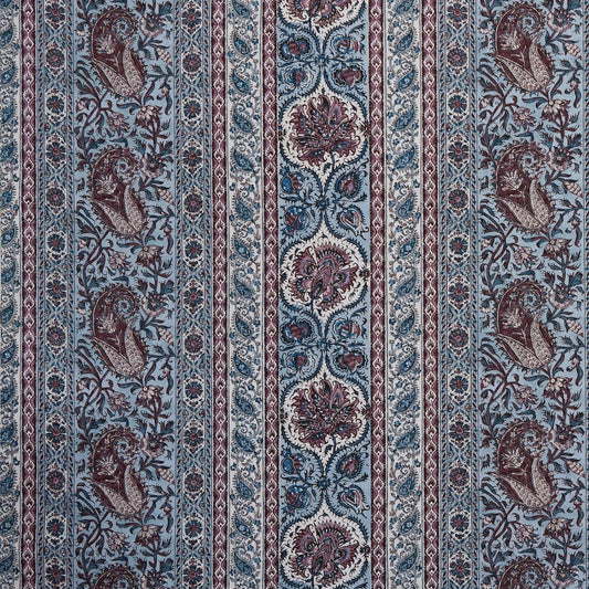 Hyder Fabric by Meredith Ellis in Cornflower Blue/Plum