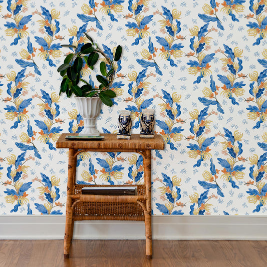 McCall Wallpaper by Ferrick Mason in Blue Orange