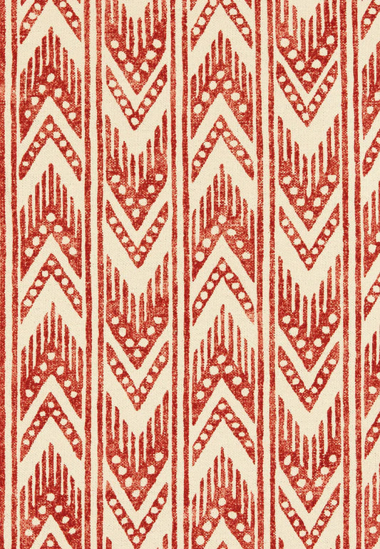 Naboika Fabric by Décors Barbares in Red, pattern detail