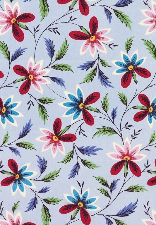 Natacha Fabric by Décors Barbares in Blue, pattern detail
