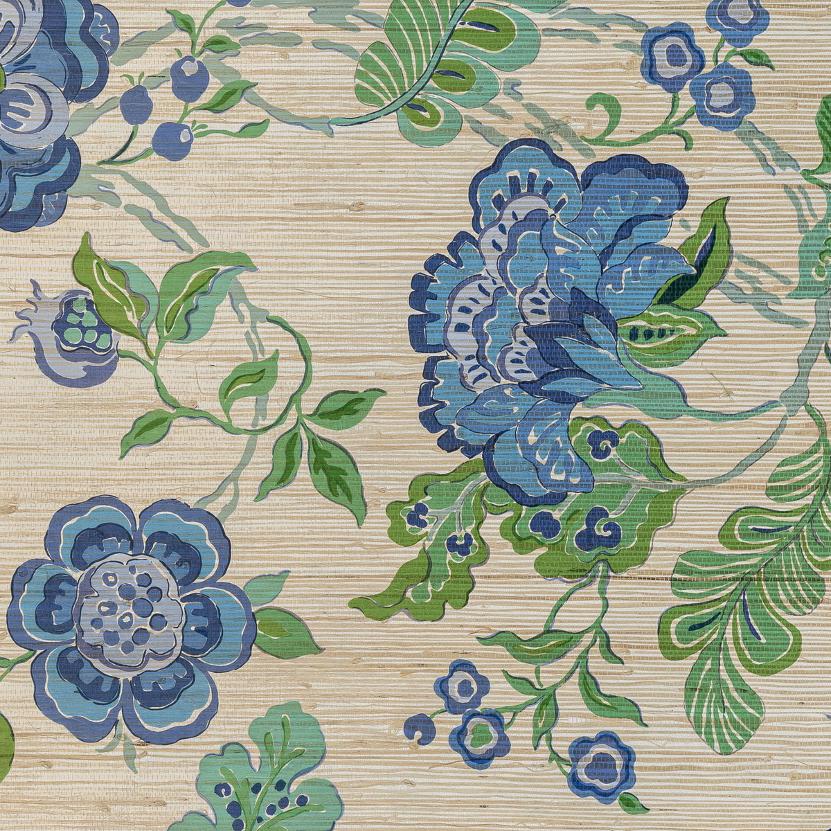 Somerset Grasscloth Wallpaper by Blithfield in Blue