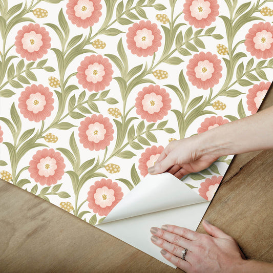 Lillian Floral Vine Peel & Stick Wallpaper