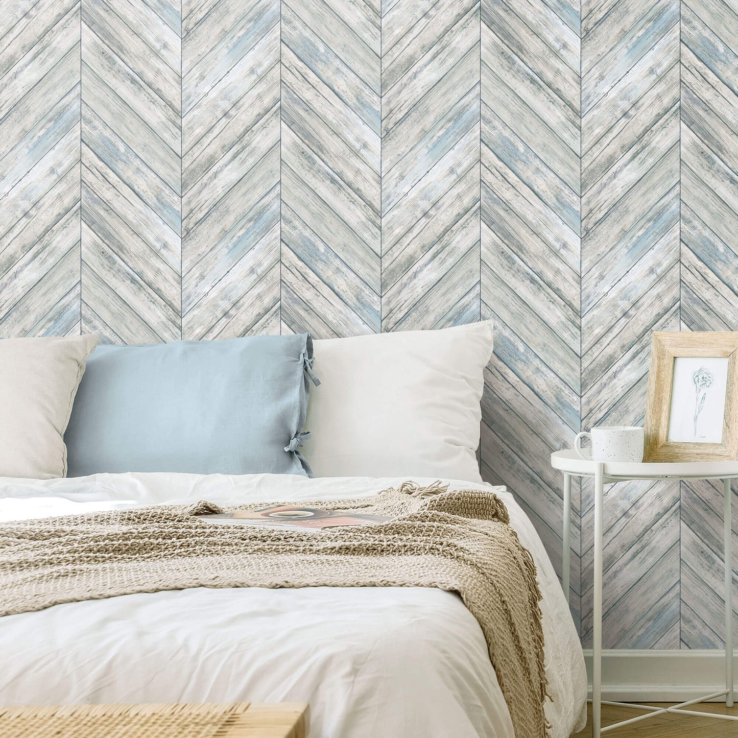 Herringbone Wood Boards Peel & Stick Wallpaper