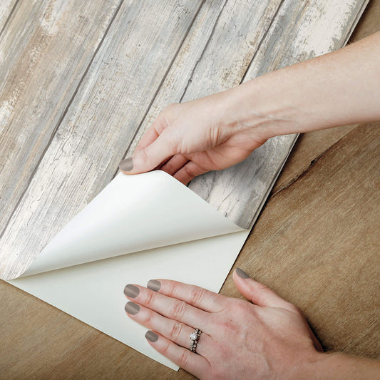 Distressed Wood Peel & Stick Wallpaper