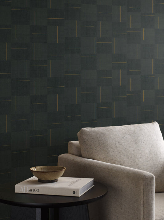 Geo Block Weave Wallpaper