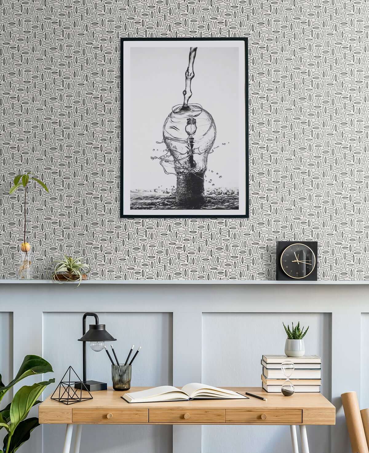 Seabrook The Simple Life Pip Geo Wallpaper - Salt & Pepper