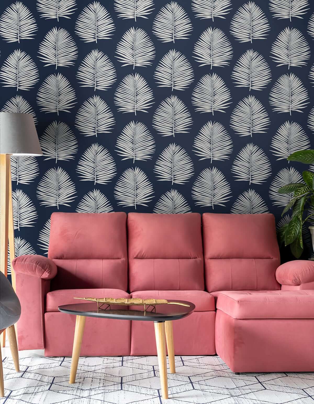 Seabrook The Simple Life Island Palm Wallpaper - Midnight Sky