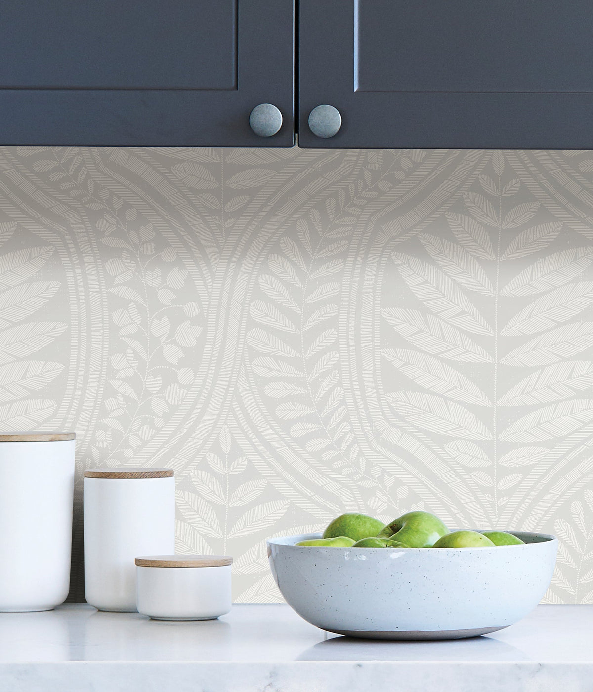 Scott Living Foliate Peel & Stick Wallpaper, botanical in grey