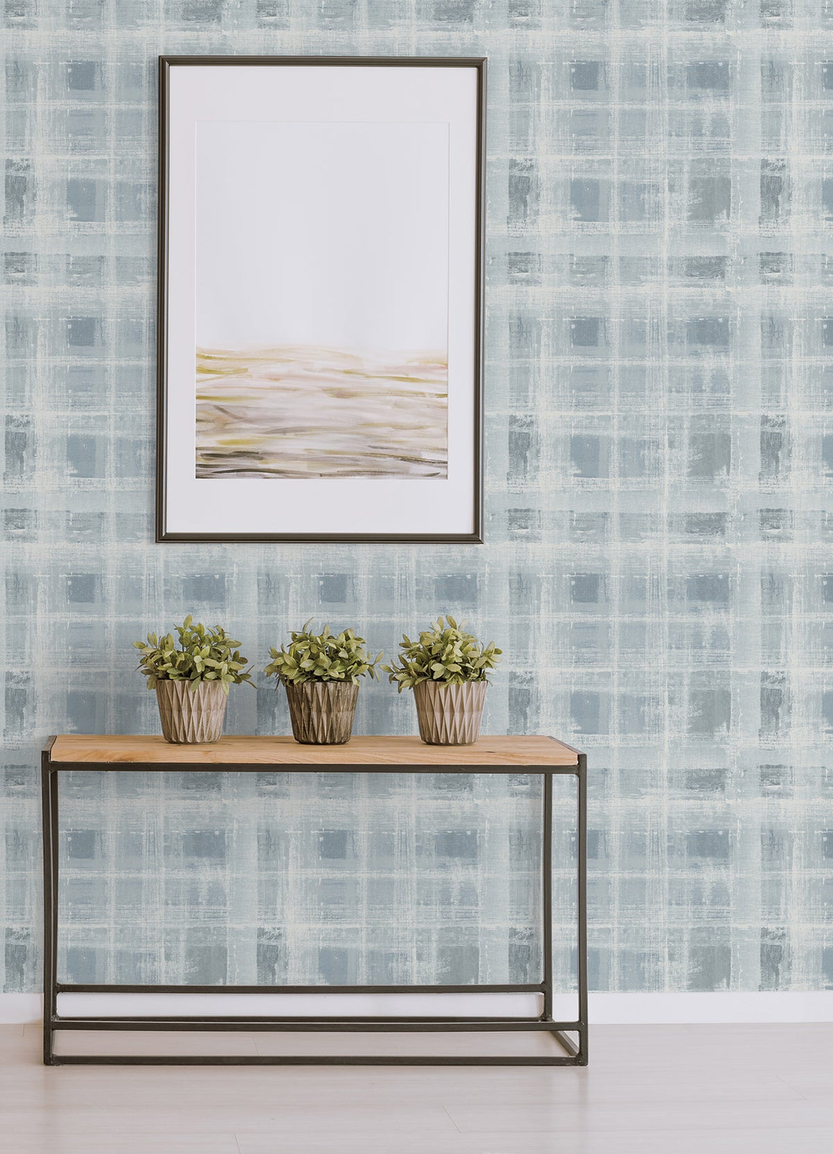 Scott Living Stuart Peel & Stick Wallpaper, abstract / plaid/check in blue