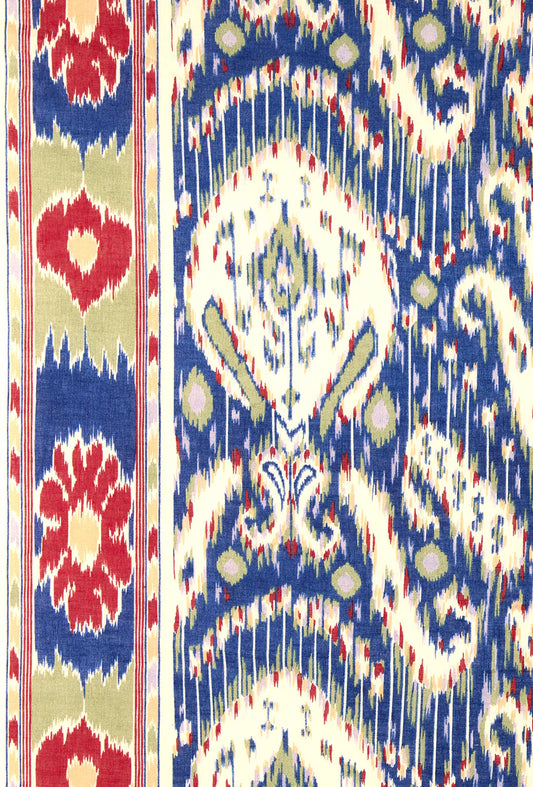 Sadko Fabric by Décors Barbares in Blue, border detail