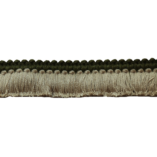Cut Ruche Two - Green & Flax