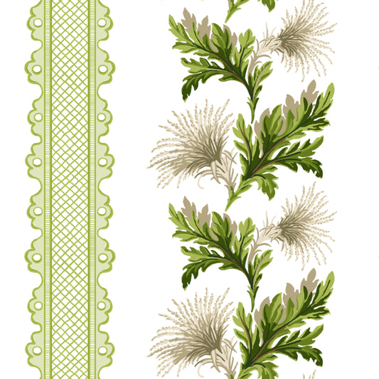 Thistle Stripe Wallpaper by Betsy Textiles in White