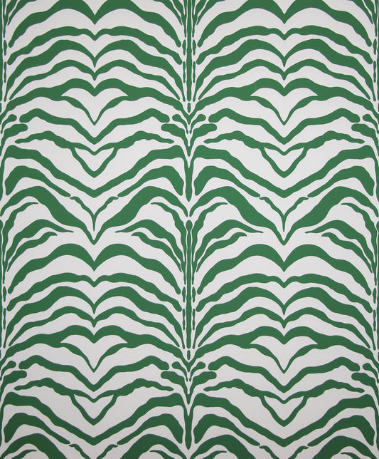 Zebrine Wallpaper by Rose Cumming in Green/White
