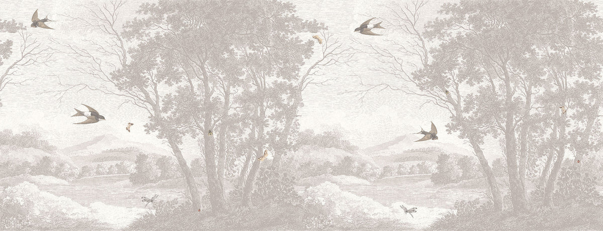 Zephyr Taupe mural by Woodchip & Magnolia