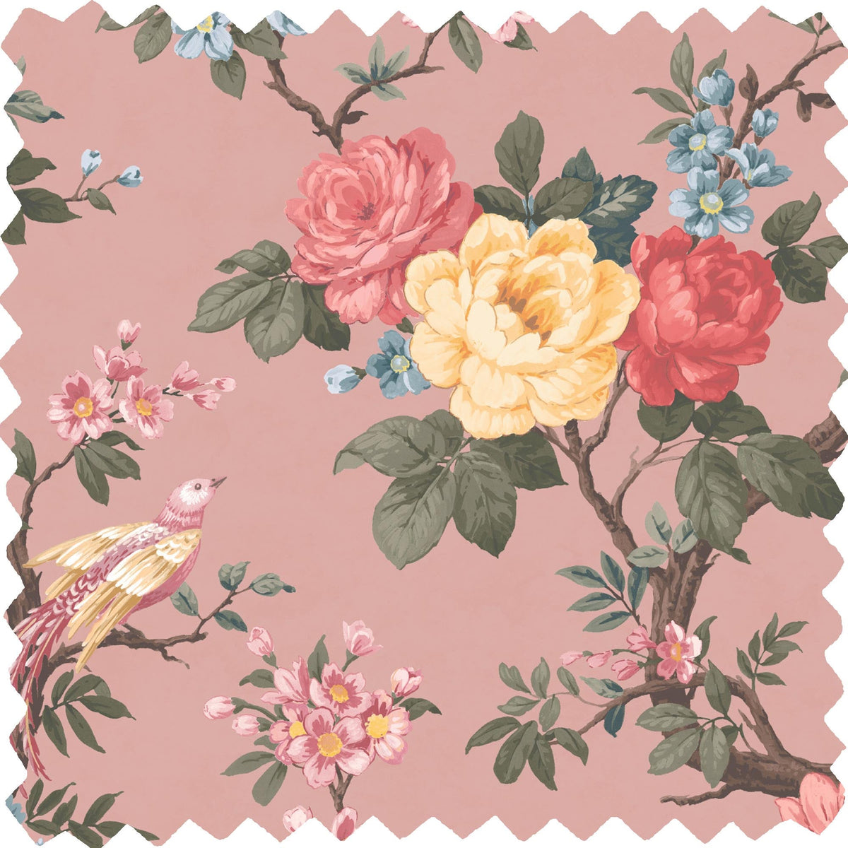 Dawn Chorus Salmon Pink Velvet Fabric